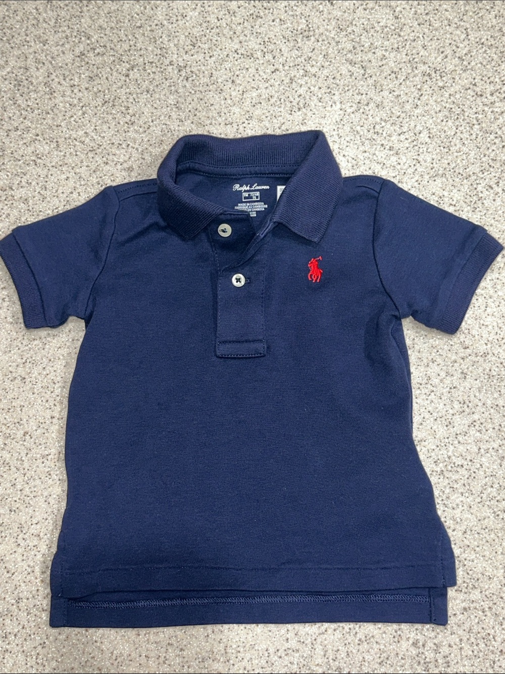 Ralph Lauren Navy Blue Polo with Red Pony 9 months